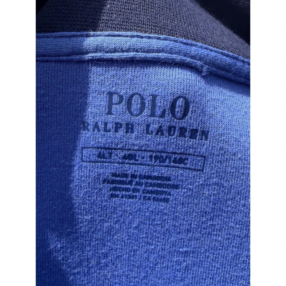 Polo Ralph Lauren Double Knit 1/4 Snap Sweatshirt Men's 4LT Blue Navy Pony Logo